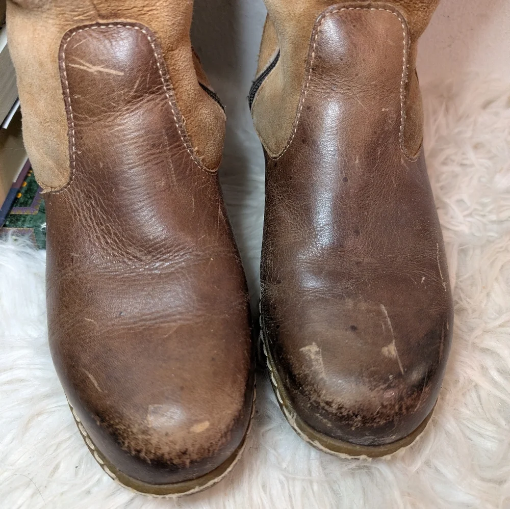 Vintage Sheepskin Shearling Leather Suede Boots - Maxine Canada